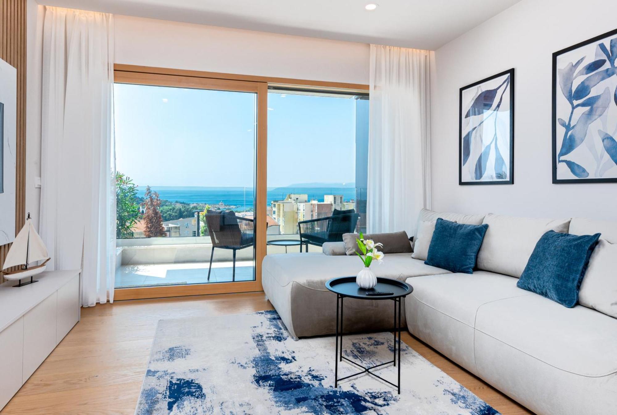 Luxury Adria Sea City & Mountain View Apartment มาคาร์สกา ภายนอก รูปภาพ